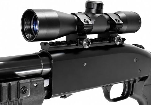 TRINITY 4x32 Shotgun Scope Kit with Weaver Rail Compatible with Mossberg 500/590 Pump – Mil-Dot Reticle, Blue Multi-Coated Lenses in Kuwait