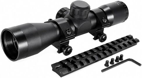 TRINITY 4x32 Shotgun Scope Kit with Weaver Rail Compatible with Mossberg 500/590 Pump – Mil-Dot Reticle, Blue Multi-Coated Lenses in Kuwait