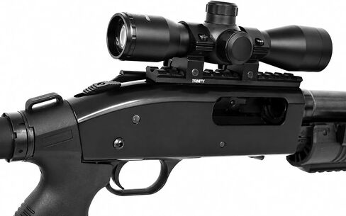 TRINITY 4x32 Shotgun Scope Kit with Weaver Rail Compatible with Mossberg 500/590 Pump – Mil-Dot Reticle, Blue Multi-Coated Lenses in Kuwait