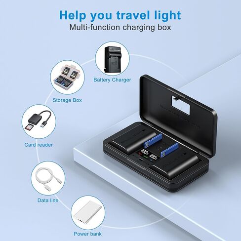 BLN-1 Battery Charger with Card Reader (excluding Battery) Compatible with Olympus EM1 EM5 EP5 EM5 M2 Pen-F E-M5 Mark II Cameras in Kuwait