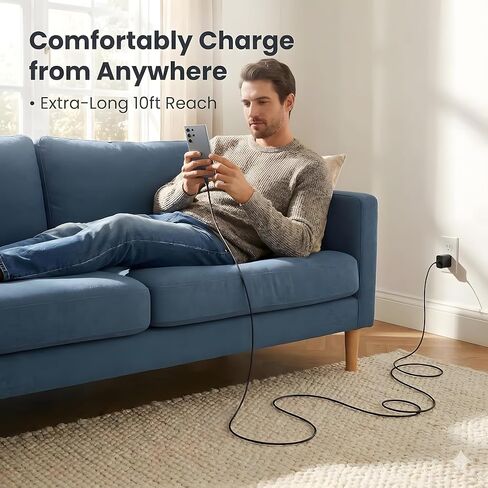 TT&C 35W Super Fast Charger with 10FT Cable for Samsung Galaxy S26, S25 in Kuwait