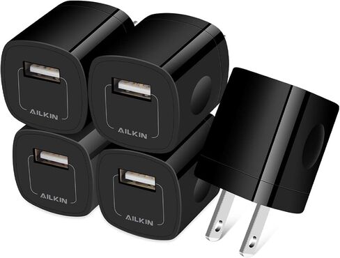 [5Pack/1Port] USB AC Charger Adapter, Wall Plug Fast Charging Outlet Power Box Cube for iPhone 14 13 15 16 17 Pro Max/Mini SE X XR XS, iPad, Samsung S25 S24 S23 S22 Android Phones Multiple Brick Block in Kuwait