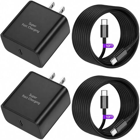 2 Pack Super Fast Charger for Samsung S26 Ultra PPS PD 3.0 with 10FT Cables in Kuwait