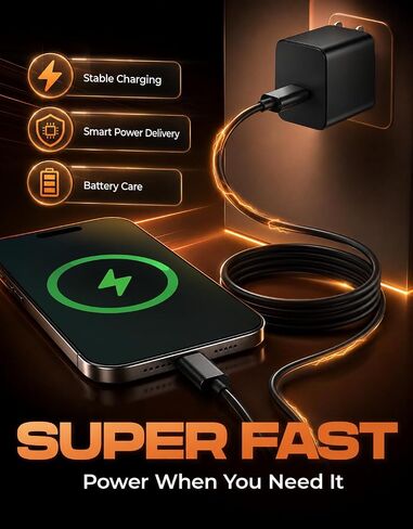 2 Pack Super Fast Charger for Samsung S26 Ultra PPS PD 3.0 with 10FT Cables in Kuwait