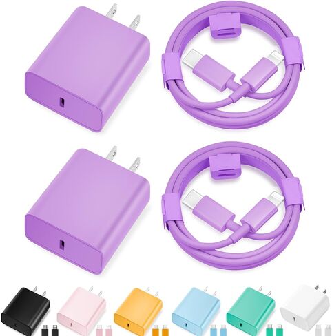 iPhone Charger Fast Charging,[MFi Certified] 2Pack 20W Type C Fast Charger Block with [10FT&6FT] USB C to Lightning Cable Compatible for iPhone 14/13/12/11 Pro Max/Xs Max/XR/X,iPad in Kuwait