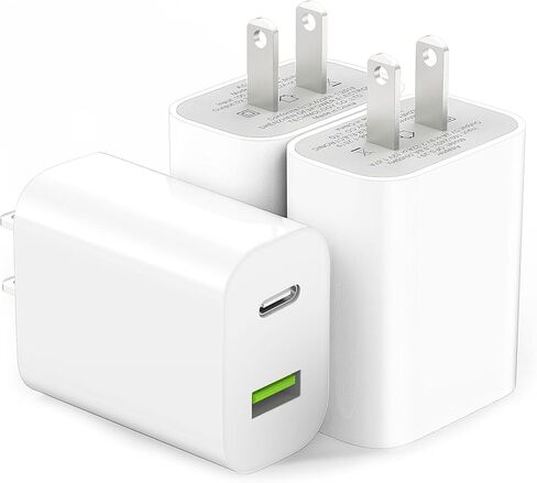 4 Pack USB C Charger Block, Dual Port Type C Wall Charger Fast Charging 20W Power Adapter Cube for iPhone 14/14 Pro/14 Pro Max/14 Plus/13/12/11, XS/XR/X, iPad, Samsung, More in Kuwait