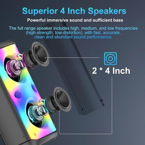 Bluetooth Speaker, 80W Peak Wireless Bluetooth Speakers in Kuwait