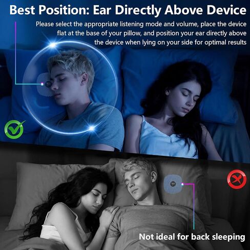 Under Pillow Speaker for Sleeping, Dual Bone Conduction Pillow Speaker Bluetooth, LED Display, Two Listening Playback Modes, 955-Minute Timer Adjustment, 16 Hour Battery Life for Side Sleepers (Blue) in Kuwait