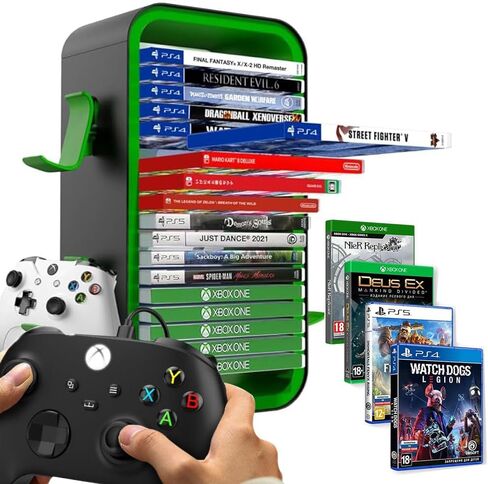 Game Storage Tower Compatible with PS5/ Xbox/Switch, Green in Saudi Arabia