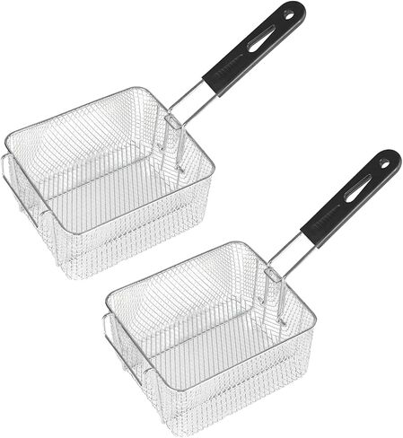 Stainless Steel Square Fry Basket with Rubber Handle Grip in Saudi Arabia