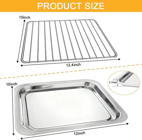 Air Fryer Replacement Parts for Emeril Lagasse Everyday 360 Air Fryer, Including 12''×10'' Stainless Steel Air Fryer Grill Pan Plate Tray and 12.4''×10'' Food-Grade Non-stick Wire Rack Accessories in Saudi Arabia