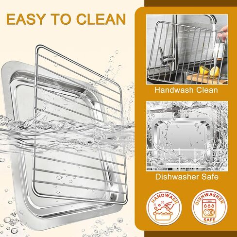 Air Fryer Replacement Parts for Emeril Lagasse Everyday 360 Air Fryer, Including 12''×10'' Stainless Steel Air Fryer Grill Pan Plate Tray and 12.4''×10'' Food-Grade Non-stick Wire Rack Accessories in Saudi Arabia