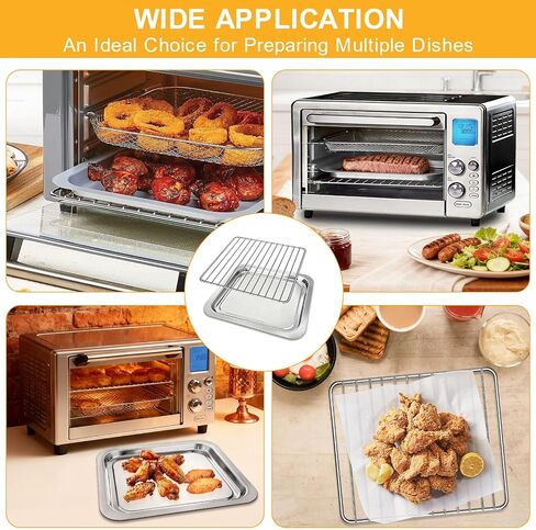 Air Fryer Replacement Parts for Emeril Lagasse Everyday 360 Air Fryer, Including 12''×10'' Stainless Steel Air Fryer Grill Pan Plate Tray and 12.4''×10'' Food-Grade Non-stick Wire Rack Accessories in Saudi Arabia
