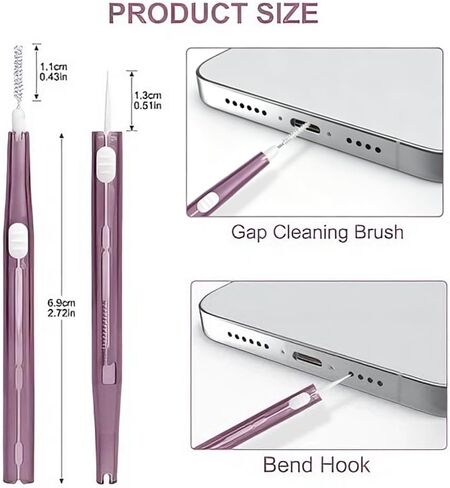 10pcs Phone Cleaning Kit Dual Side Multifunction Tools for iPhone 17 Purple in Kuwait