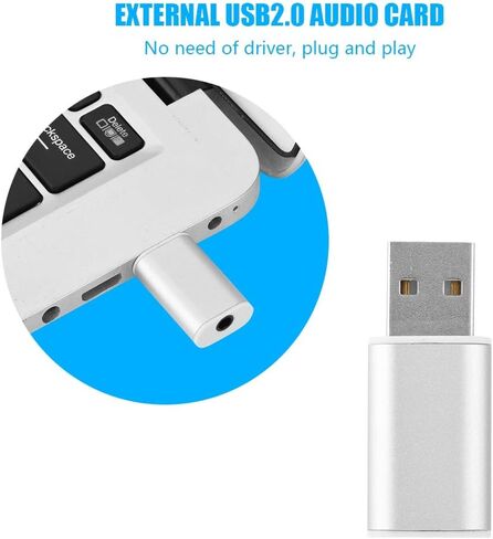 External USB Audio Card Compact Adapter for Laptop and PC, Plug in Kuwait