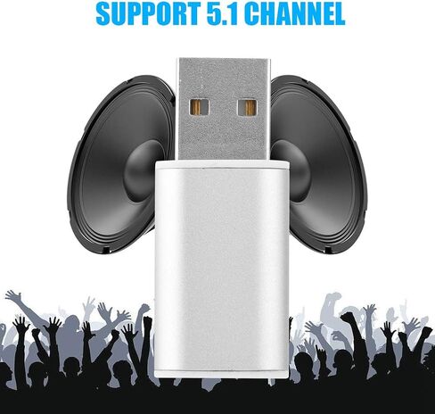 External USB Audio Card Compact Adapter for Laptop and PC, Plug in Kuwait