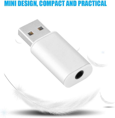 External USB Audio Card Compact Adapter for Laptop and PC, Plug in Kuwait