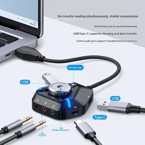 External Sound Card USB Adapter for Laptop Desktop in Kuwait