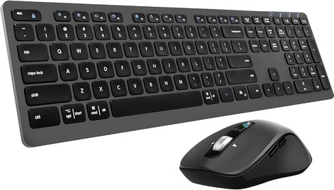 Wireless Keyboard Mouse Combo, Scissor-Switch Keys, 2-in-1 USB Receiver and Two Bluetooth, Multi Device Silent Design for Computer, Laptop, MacBook and iPad (Graphite) in Kuwait