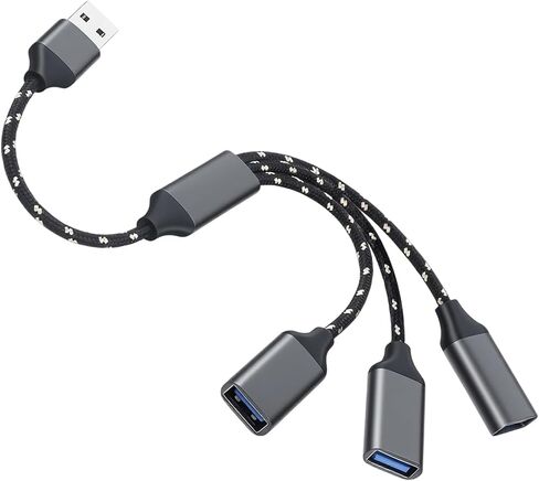 USB Splitter 1 in 3 Out USB Male to 3 Female Cable USB-Extension Cable for Laptop Keyboard Mouse Etc in Kuwait