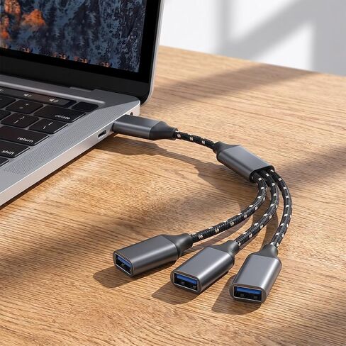 USB Splitter 1 in 3 Out USB Male to 3 Female Cable USB-Extension Cable for Laptop Keyboard Mouse Etc in Kuwait