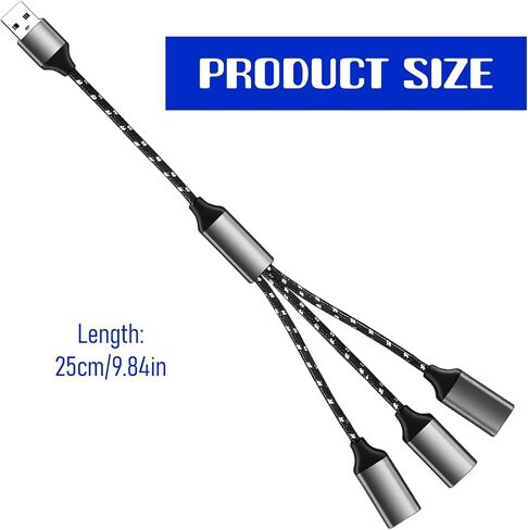 USB Splitter 1 in 3 Out USB Male to 3 Female Cable USB-Extension Cable for Laptop Keyboard Mouse Etc in Kuwait