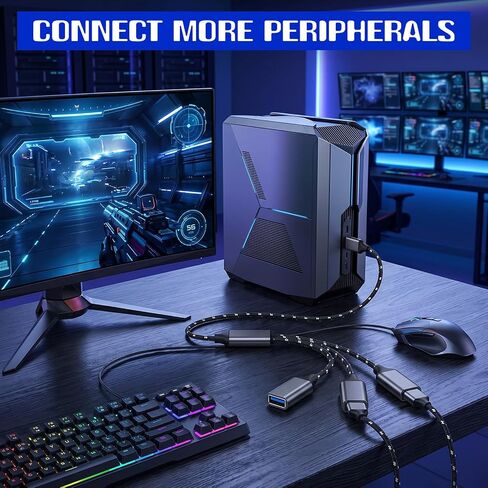 USB Splitter 1 in 3 Out USB Male to 3 Female Cable USB-Extension Cable for Laptop Keyboard Mouse Etc in Kuwait