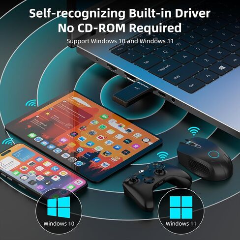 NEWFAST WiFi 6 USB Adapter for Desktop PC U351,AX3000 Wireless Network Adapter,Dual Band USB 3.0 WiFi Dongle Adapter Support MU-MIMO,Beamforming, WPA3,Compatible with Windows 10/11,Portable Design in Kuwait