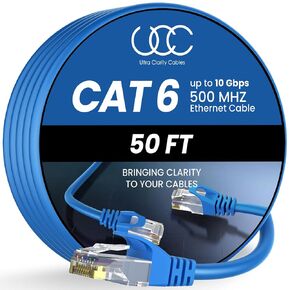 Ultra Clarity Cables Cat6 Ethernet Cable 100 FT 10Gbps Long Cable, Black in Kuwait