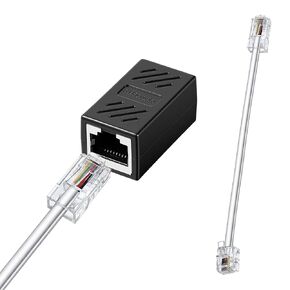 1 Pcs Phone Jack to Ethernet Cable Adapter, RJ45-to-RJ11 Adapter, RJ45 8P8C Female to RJ11 6P4C Male Phone Lines for Landline Telephone Service in Kuwait