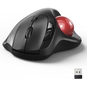Omikamo Ergonomic Wireless Trackball Mouse, Bluetooth & 2.4G, Red in Kuwait