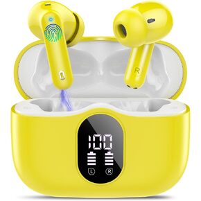 Wireless Earbuds, Bluetooth 5.4 Headphones Bass Stereo/ENC Mic, White in Kuwait
