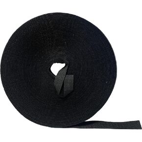 Kable Kontrol Hook and Loop Tape Roll – 3/8" Wide x 75’ Ft Long – Double Sided Heavy Duty Non-Adhesive Non-Sticky Nylon Reusable Fastener Strip Adjustable Strap Wire Organizer Cable Wrap – Black in Kuwait