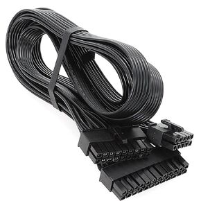 Modular Power Cable 10Pin+18Pin to 24Pin 18AWG Black Flat 60cm in Saudi Arabia