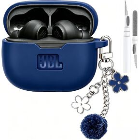 Cute Case Compatible JBL Vibe Beam 2 /Beam Cover for Girl Women with Pom pom Flower Keychain & Cleaner Kit, Soft Silicone Protective Skin for JBL Vibe Beam 2 2025 Women Men Pink in Kuwait