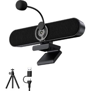 Inwa 2K Webcam Computer Speaker with Microphone, Privacy Shutter, Clip-On in Kuwait