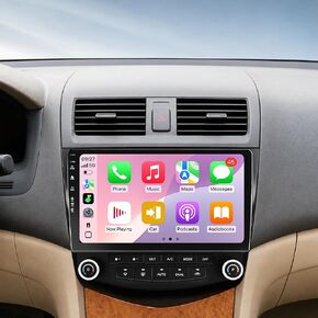 5G-WiFi6 (4Core 64G ROM) Car Radio Stereo for Honda Accord 7th 2003 2004 2005 2006 2007,10 inch Touch Screen Head Unit with Wireless Carplay Android Auto GPS Bluetooth SWC FM HD Backup Camera in Kuwait