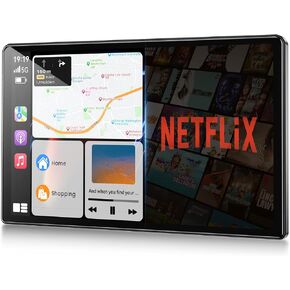 11.3" Wireless Carplay Screen for Car with N-etflix/YouTube/TikTok, Upgraded A-pple CarPlay & Android Auto Screen,Portable AI Magic Box with Backup Camera/Navigation/Voice Control,for All Vehicles in Kuwait