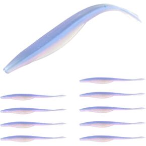 Soft Jerkbait Fluke Lures, 5 Inch Paddle Tail Bass Baits, 10 Pack in Saudi Arabia