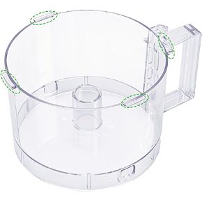 7-Cup Food Processor Work Bowl Compatible with Cuisinart DLC-10 Series（4tabs）, Replace#: FP-631AGTXT,Note: This is a replacement for the one with 4 tabs on the rim ONLY in Kuwait