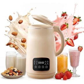8-in-1 Nut Milk Maker, 1.5L 50oz Automatic Soy Milk Machine with 2 Mesh Filters, 24H Delay and Self-Cleaning, Apricot for Almond, Oat, and Plant-Based Drinks in Kuwait