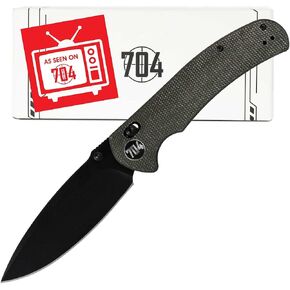 704 Gear Urban Ranger V2 | EDC Folding Pocket Knife with Ambidextrous Thumbstud and Crossbar Lock | 3.74" Blade, 14C28N Steel, Reversible Pocket Clip | Black/Black in Kuwait