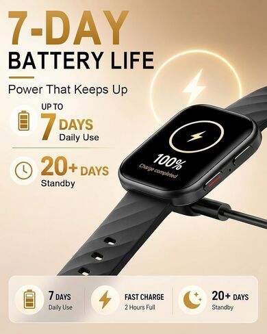 MorePro Health Fitness Tracker (Make/Answer Call), 24/7 Heart Rate Monitor with Blood Pressure, Blood Oxygen, Sleep Tracking, 120+ Sports Modes Smart Watch, Compatible with iOS Android in Kuwait
