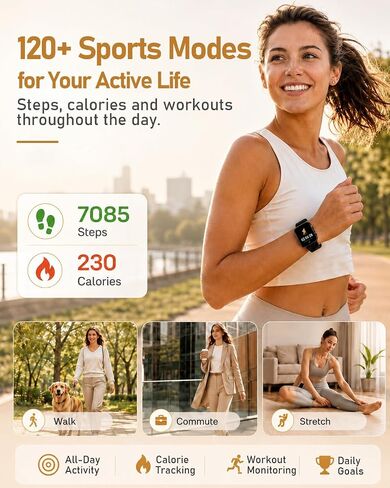 MorePro Health Fitness Tracker (Make/Answer Call), 24/7 Heart Rate Monitor with Blood Pressure, Blood Oxygen, Sleep Tracking, 120+ Sports Modes Smart Watch, Compatible with iOS Android in Kuwait
