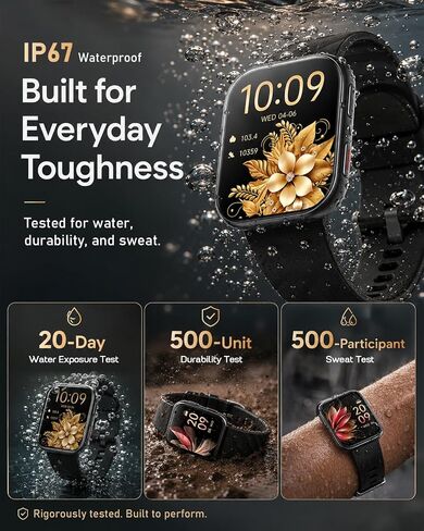 MorePro Health Fitness Tracker (Make/Answer Call), 24/7 Heart Rate Monitor with Blood Pressure, Blood Oxygen, Sleep Tracking, 120+ Sports Modes Smart Watch, Compatible with iOS Android in Kuwait