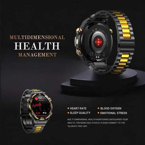 Smart Watches for Men with GPS, 1.43"AMOLED Screen Luxury Men's Watch with LED Flashlight & Compass,ChatGPT/7-Day Battery/IP68 Waterproof/Heart Monitor, 120+ Workout Modes for Android iPhone(2 Bands) in Kuwait