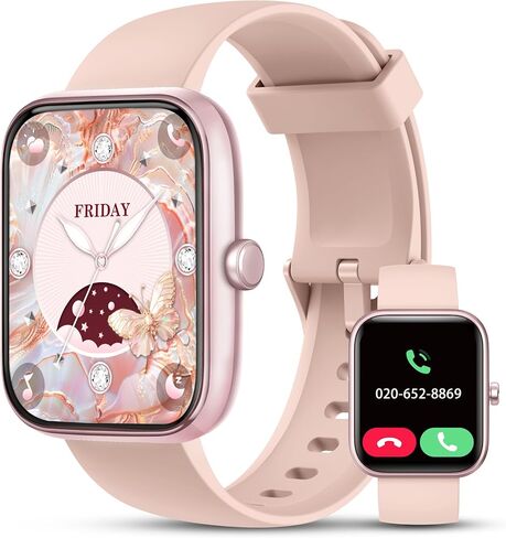 KALINCO Smart Watch Women Men, 1.83" Alexa Fitness Tracker, Heart Rate, Sleep, Stress Monitor, IP68 Waterproof Swimming Smartwatch, Make/Answer Calls, Compatible with iOS & Android in Kuwait