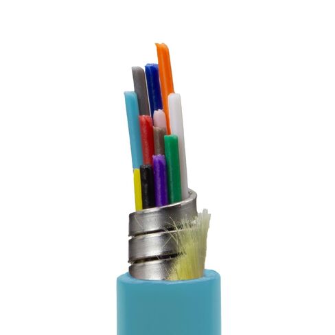 COMZON 12 Strand Armored Fiber Cable, OM3 Multimode, Aqua, 500ft Spool in Kuwait