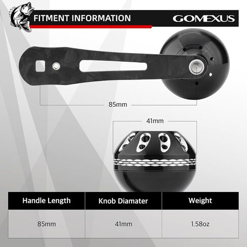 GOMEXUS Power Handle Compatible for Okuma Cold Water Linecounter Trolling Reels 85mm Forged Carbon in Kuwait