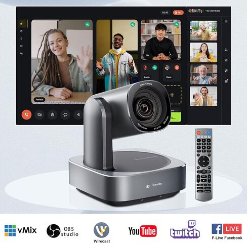 AI Auto-Tracking PTZ Camera 20x Optical Zoom HDMI USB IP Live Streaming Camera 1080P 60fps Video Conferencing System POE Supply for Church Services Worship Education Work with Zoom Team vMix OBS in Kuwait